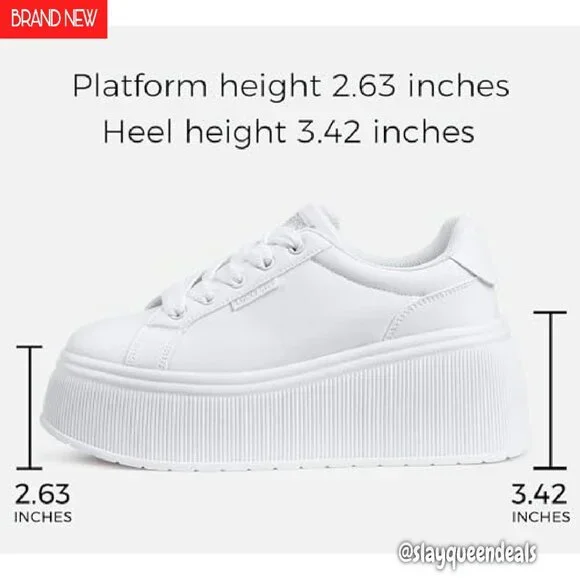 Women's Platform Sneakers Canvas Wedge Low Top Retro Walking Shoes - Picture 5 of 8